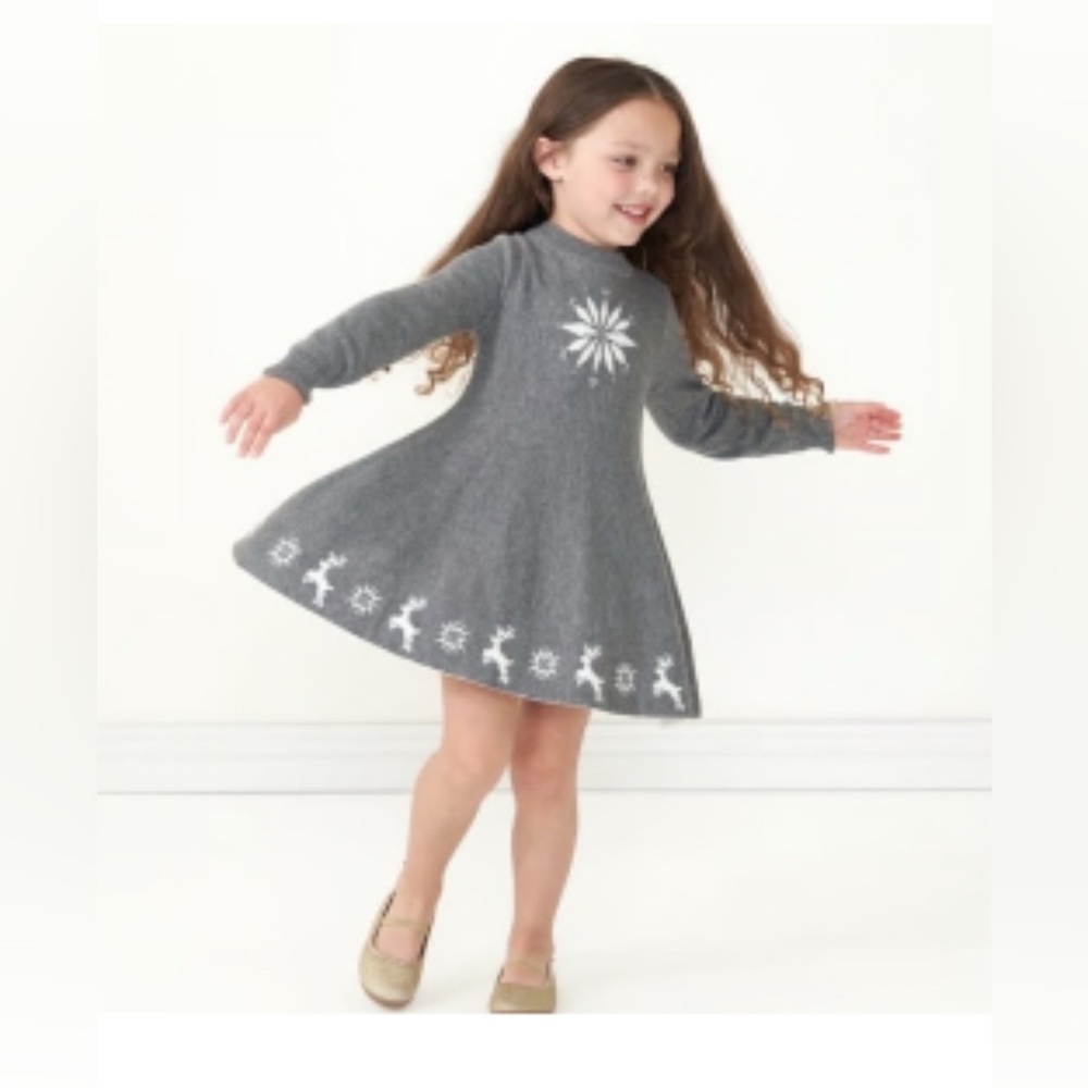 EUC Little Sleepies Play Gray Snowflake Dress (12-18 months)